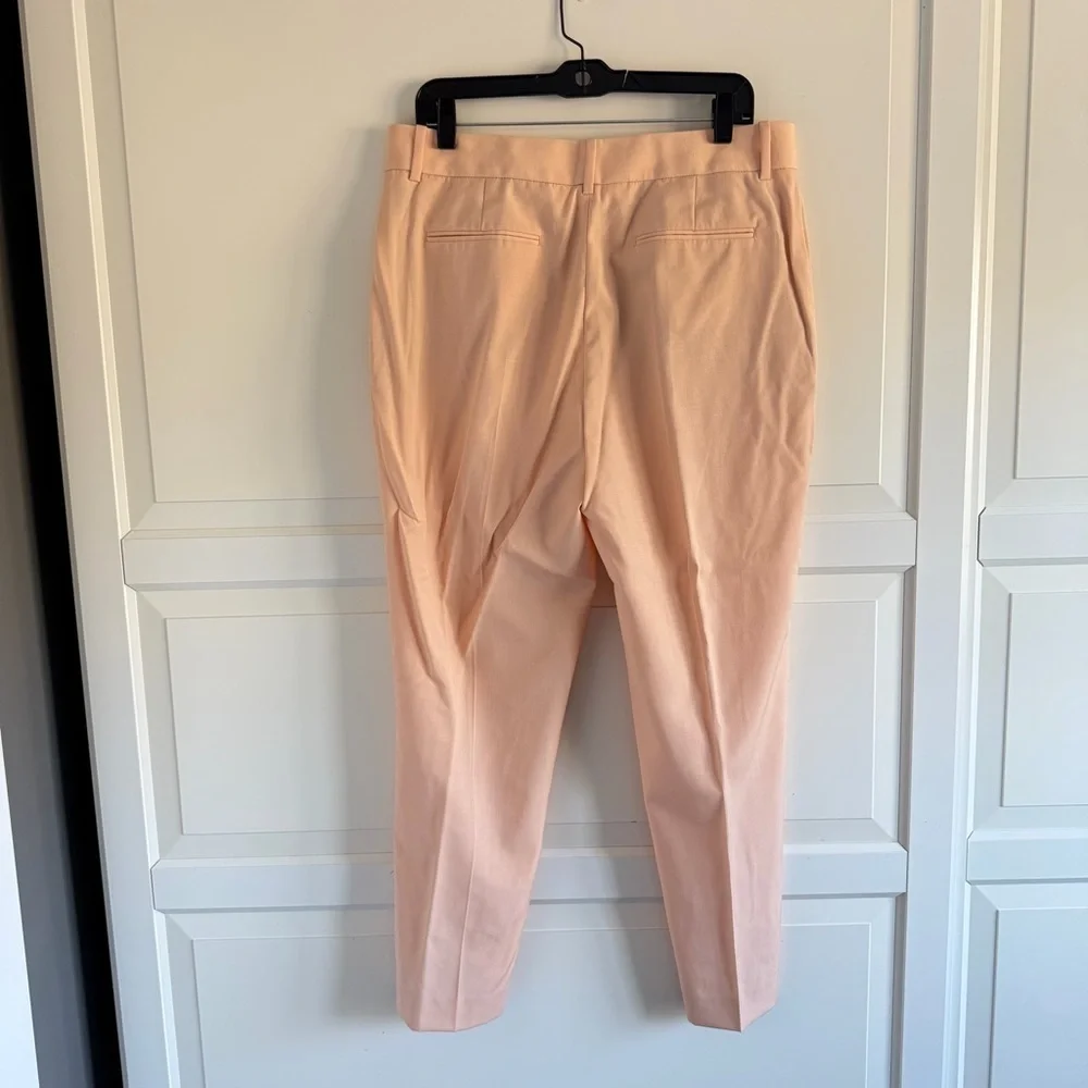 New! REISS Apricot Evelyn Wool Linen Blend Slim Fit Trousers Pants 41541